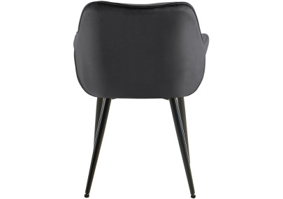 Ensemble de 2 chaises Tanna en velours gris foncé