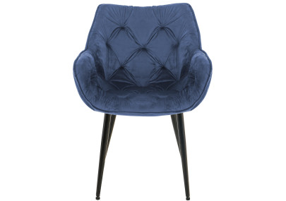 Ensemble de 2 chaises Tanna en velours bleu