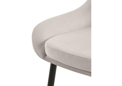 Chaise de salle à manger Elmira en velours noir et gris