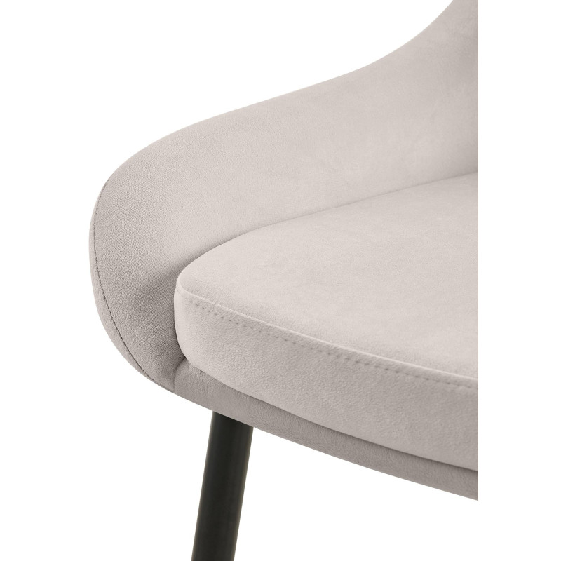 Chaise de salle à manger Elmira en velours noir et gris