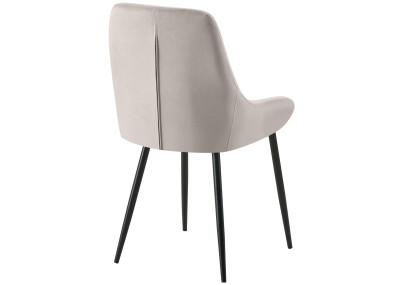 Chaise de salle à manger Elmira en velours noir et gris