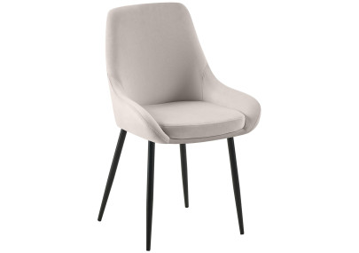 Chaise de salle à manger Elmira en velours noir et gris
