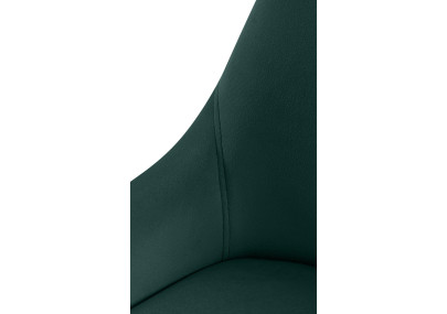 Chaise de salle à manger Elmira, velours, noir/vert