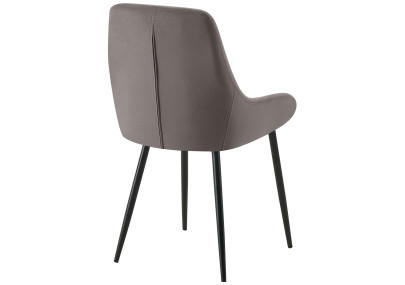 Chaise de salle à manger Elmira en velours noir et anthracite