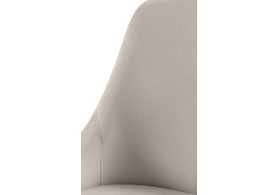 Chaise de salle à manger Elmira en velours, or et gris