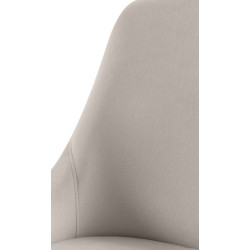 Chaise de salle à manger Elmira en velours, or et gris