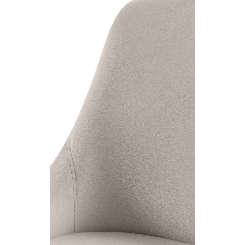 Chaise de salle à manger Elmira en velours, or et gris