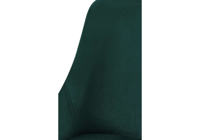 Chaise de salle à manger Elmira, velours, or/vert