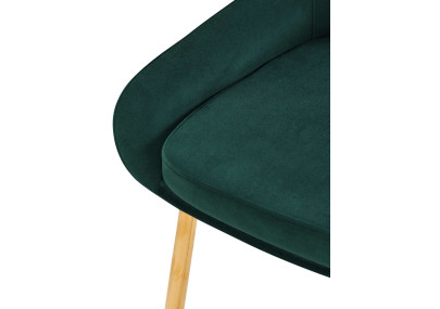 Chaise de salle à manger Elmira, velours, or/vert