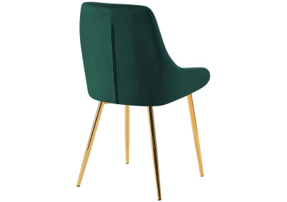 Chaise de salle à manger Elmira, velours, or/vert