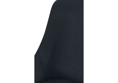 Chaise de salle à manger Elmira en velours, or et noir