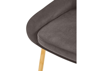 Chaise de salle à manger Elmira en velours, or et anthracite