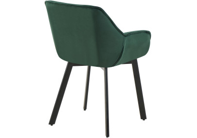 Chaise de salle à manger Antigo, velours, verte