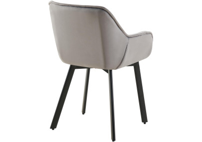 Chaise de salle à manger Antigo, velours gris foncé