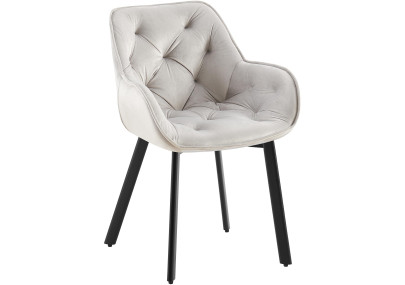 Chaise de salle à manger Antigo, velours gris