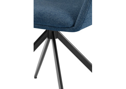 Chaise de salle à manger Olema, tissu bleu
