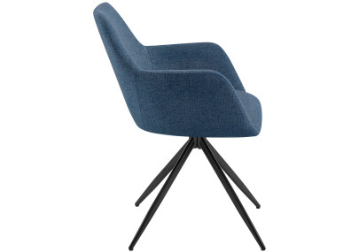 Chaise de salle à manger Olema, tissu bleu