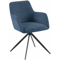 Chaise de salle à manger Olema, tissu bleu