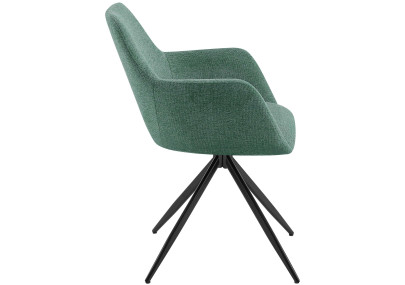 Chaise de salle à manger Olema, tissu vert