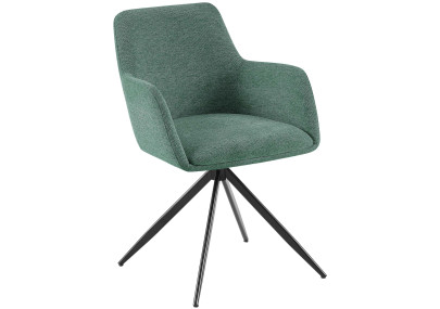Chaise de salle à manger Olema, tissu vert