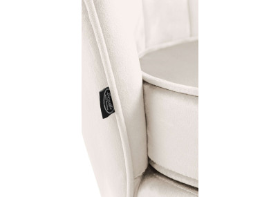 Fauteuil Rosita, velours, crème