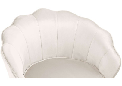 Fauteuil Rosita, velours, crème