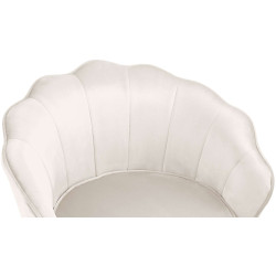Fauteuil Rosita, velours, crème