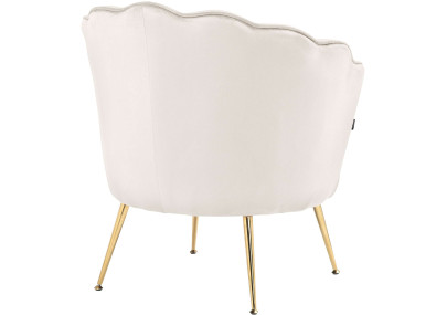 Fauteuil Rosita, velours, crème