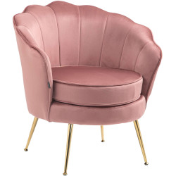 Fauteuil Rosita, velours, rose