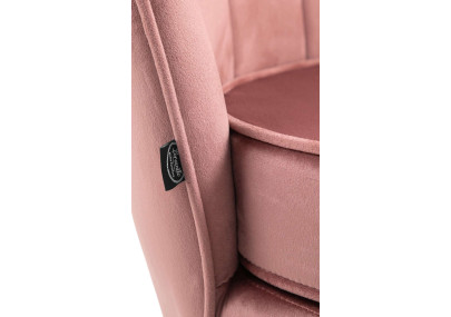 Fauteuil Rosita, velours, rose