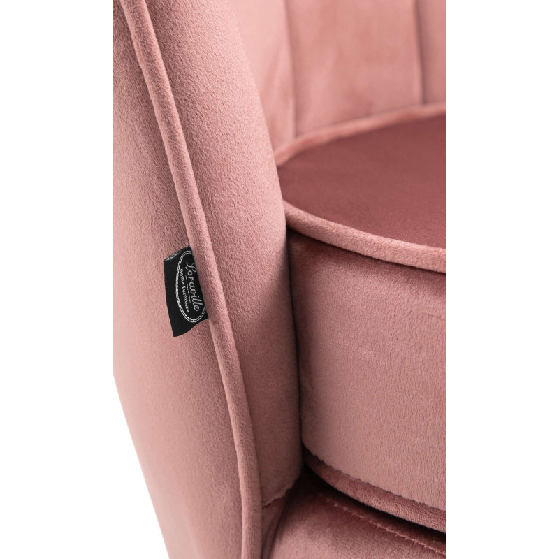Fauteuil Rosita, velours, rose