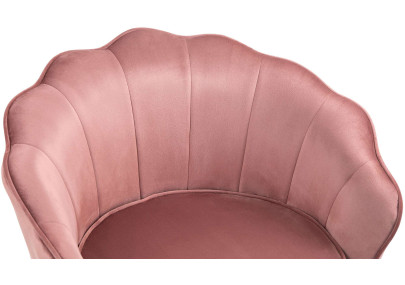 Fauteuil Rosita, velours, rose