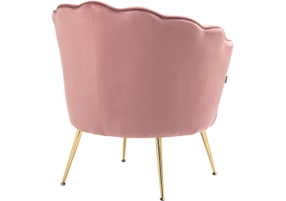 Fauteuil Rosita, velours, rose