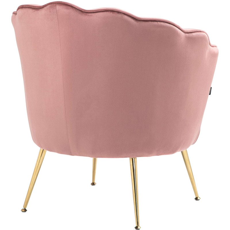 Fauteuil Rosita, velours, rose