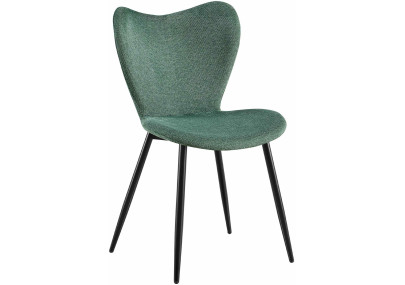 Chaise de salle à manger Maika, tissu vert