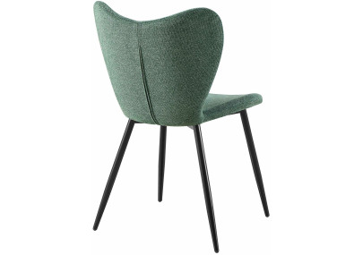 Chaise de salle à manger Maika, tissu vert