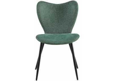Chaise de salle à manger Maika, tissu vert