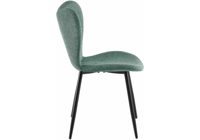 Chaise de salle à manger Maika, tissu vert