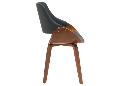 Chaise de salle à manger Vangale, similicuir, noyer/noir