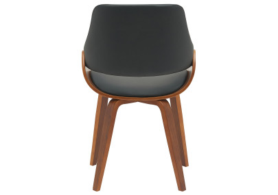 Chaise de salle à manger Vangale, similicuir, noyer/noir