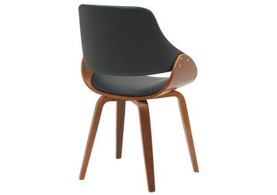 Chaise de salle à manger Vangale, similicuir, noyer/noir