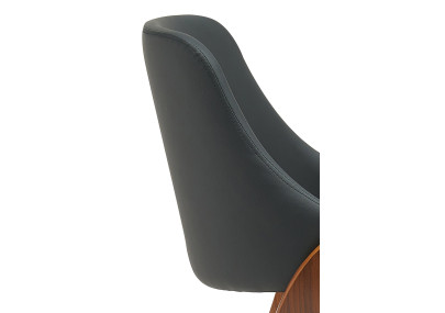 Chaise de salle à manger Vangale, similicuir, noyer/noir