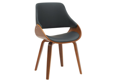 Chaise de salle à manger Vangale, similicuir, noyer/noir