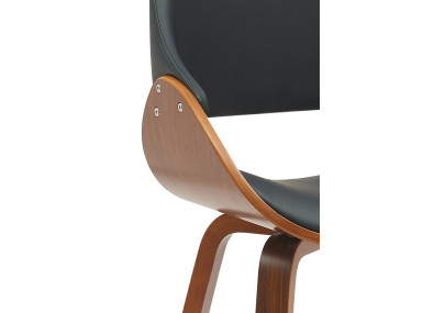 Chaise de salle à manger Vangale, similicuir, noyer/noir