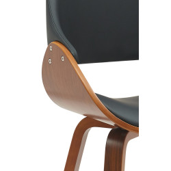 Chaise de salle à manger Vangale, similicuir, noyer/noir