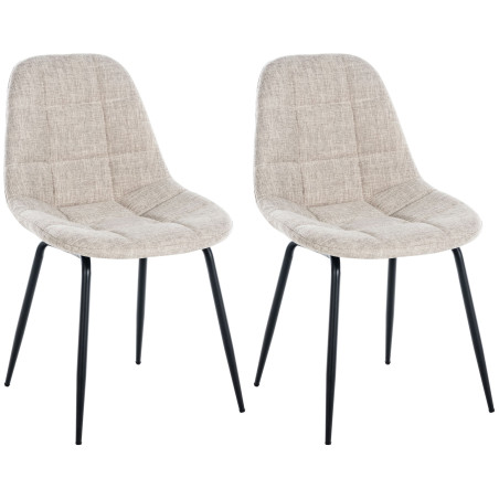 Ensemble de 2 fauteuils Tom, tissu crème