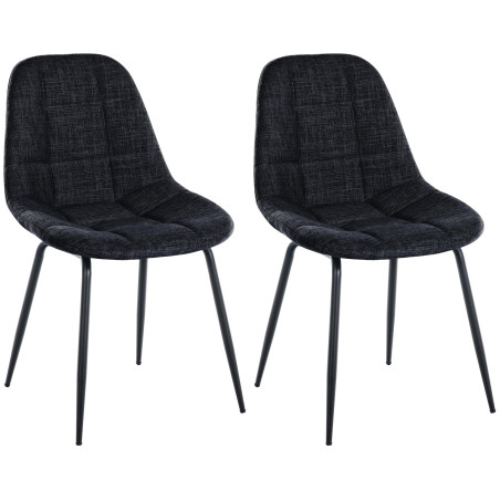 Ensemble de 2 fauteuils Tom, tissu noir
