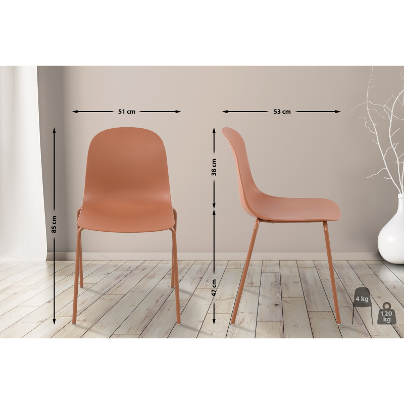 Chaise Hardin, terre cuite