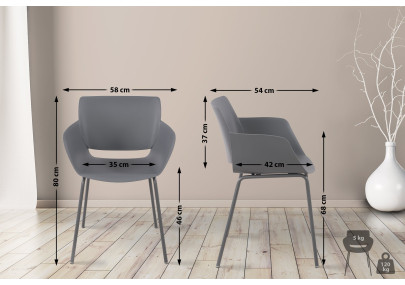 Chaise Alpena, gris foncé