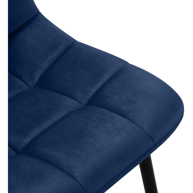 Ensemble de 4 chaises de salle à manger Antibes bleu foncé